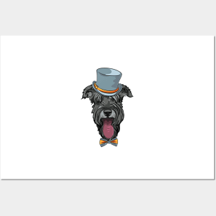 Hipster dog Schnauzer Posters and Art